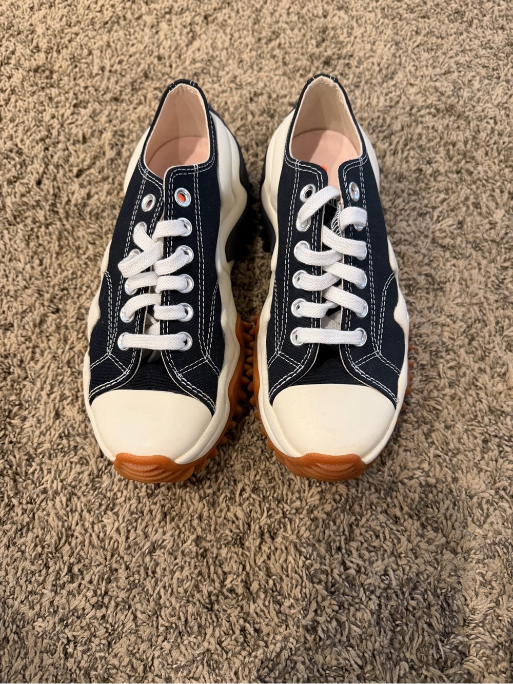 Kids Black Canvas Lace-Up Sneakers with Contrasting Gum Sole